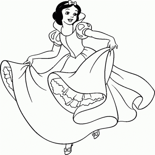 Tô màu công chúa Bạch Tuyết với chiếc váy xinh đẹp