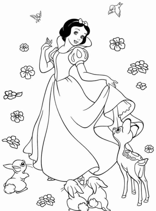Tô màu công chúa Bạch Tuyết xinh đẹp với tiếng hát trong veo